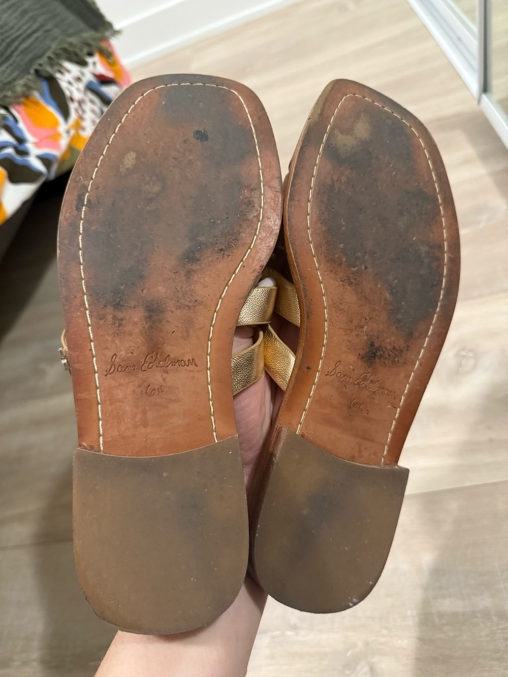 Sam Edelman Metallic Gold Woven Mules - Women - Picture 3 of 3